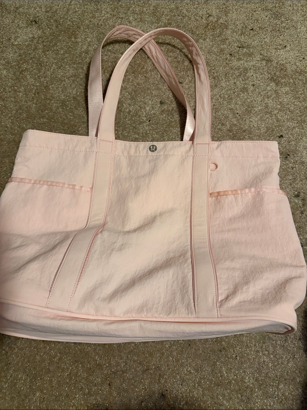lululemon pink multi pocket tote